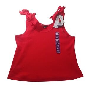 French‎ Connection Bow Tank Top FQP015DWNSCP7 Womens XXL Plus Size Red Knit